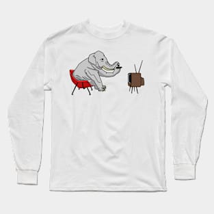 Elephant watching television Long Sleeve T-Shirt